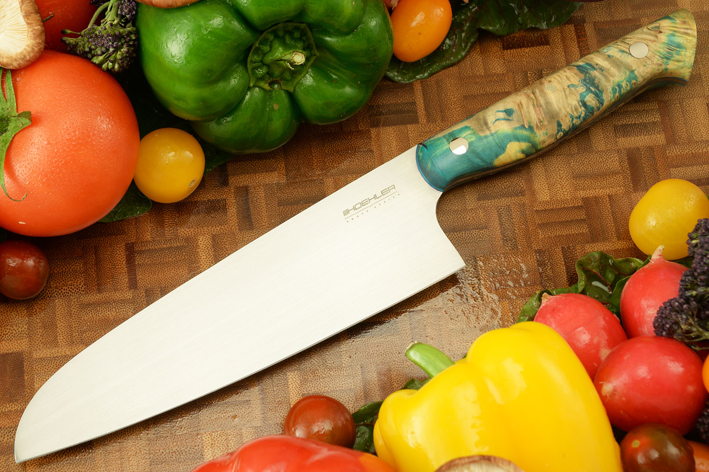 Chef's Knife - Santoku (6.9 in) with Green Maple Burl