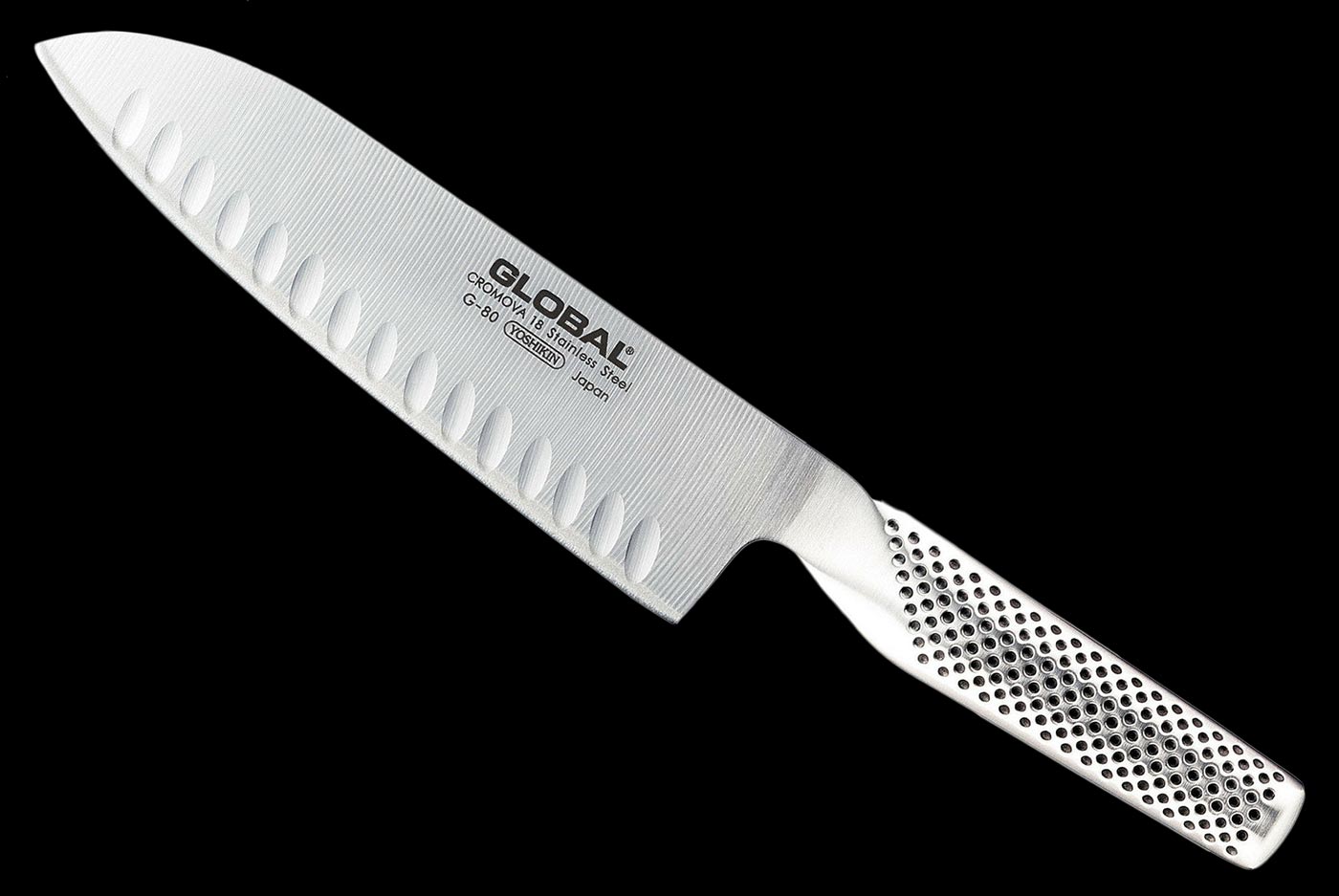 Global Santoku (Chef's Knife) with Granton (Fluted) Edge - 7in. (G-80)
