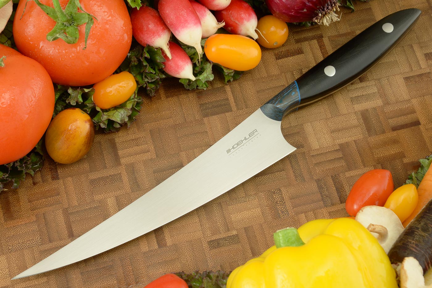 Upswept Fillet/Boning Knife (7-1/4 in.) with Black G-10 and FatCarbon (Semi-Stiff)