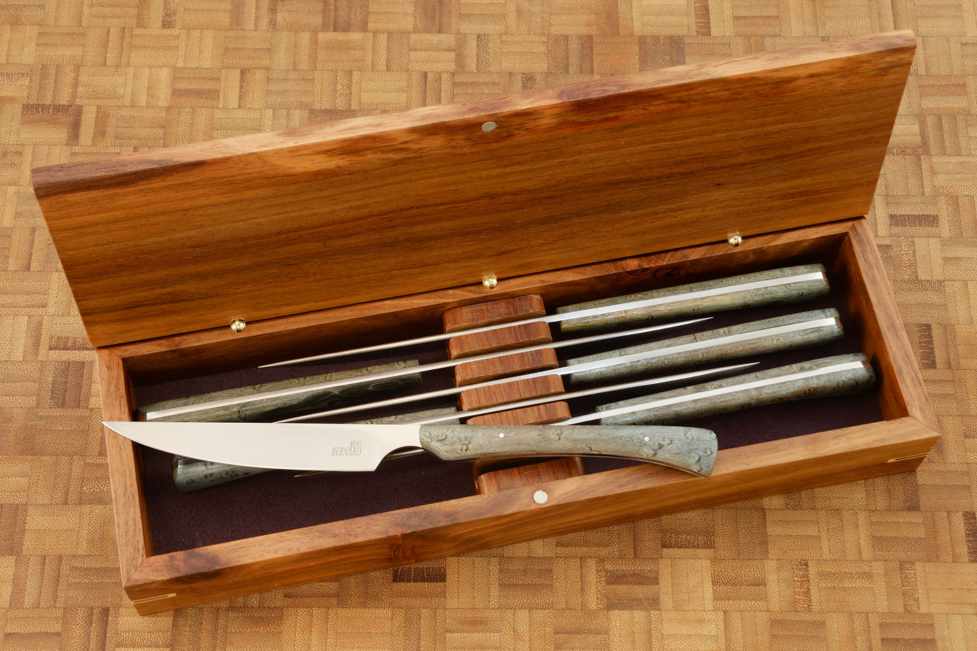 Steak Knife Set (6) with Birdseye Maple