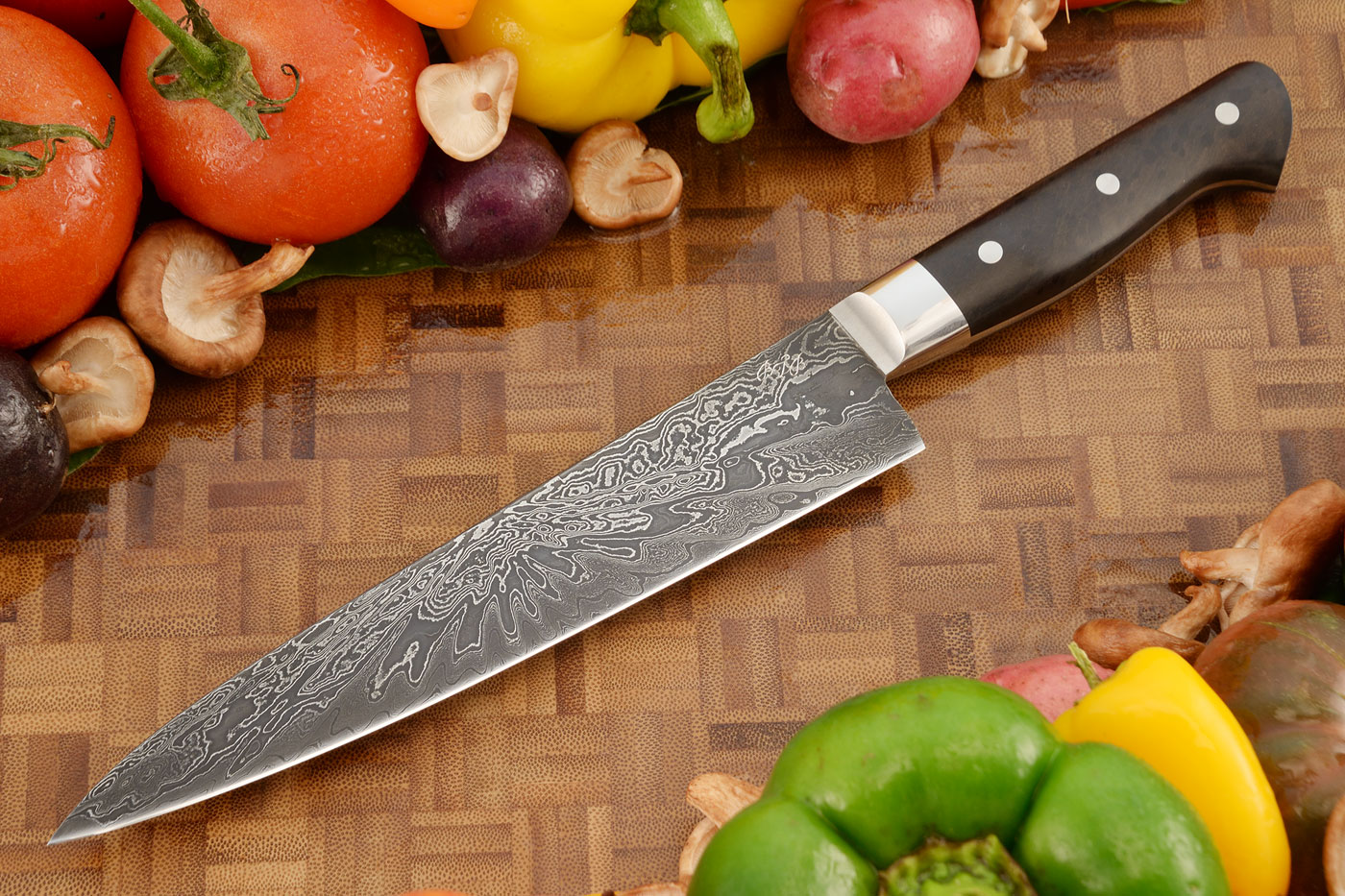 Chef Knife (French Pattern) with Blackwood and Damascus (7-1/4 in.)