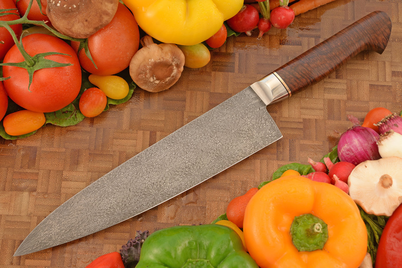 Mosaic Damascus Chef's Knife (9 in.) with Ringed Gidgee