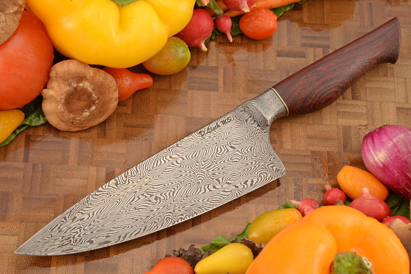 Damascus Chef's Knife (6-1/2 in.) with Cocobolo