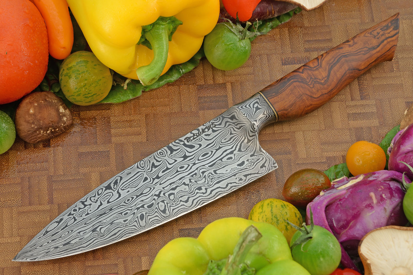 Damascus Chef's Knife (6-2/3 in.) with Ironwood