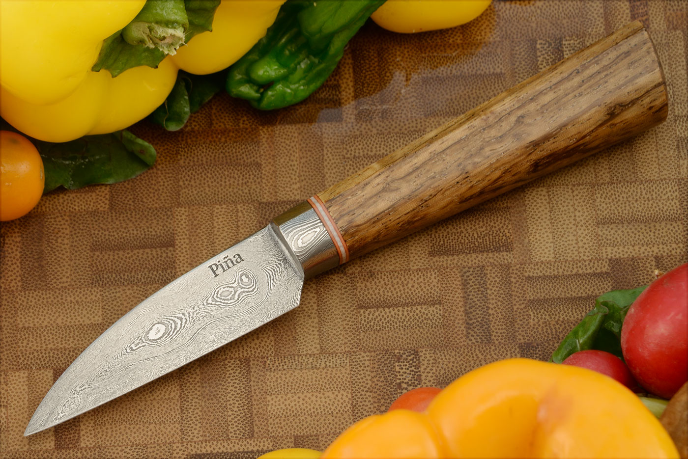 Integral Damascus Paring Knife (2-2/3 in.) with Zebrawood