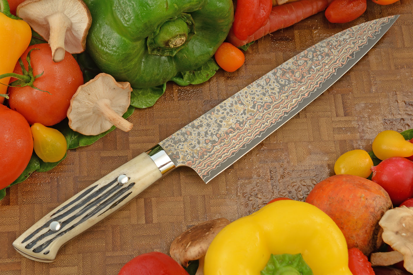 Yushoku Stainless Chef's Knife (Gyuto) - 210mm (8-1/4in) - with Stag