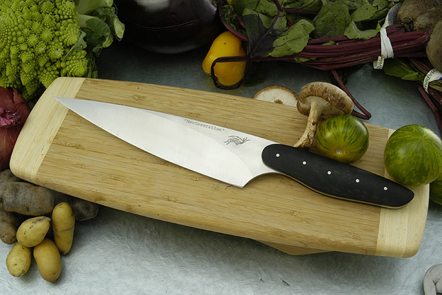HCK Chef's Knife with Black Linen Micarta - 8 in.