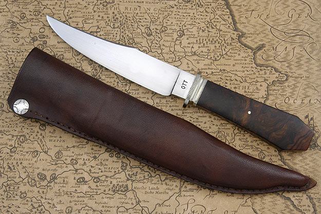 Clip Point Coffin Handled Ironwood Hunter