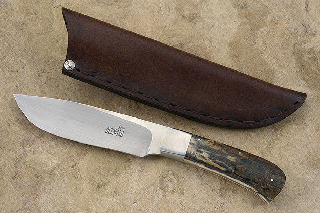 Large Drop Point Hunter with Mammoth Ivory