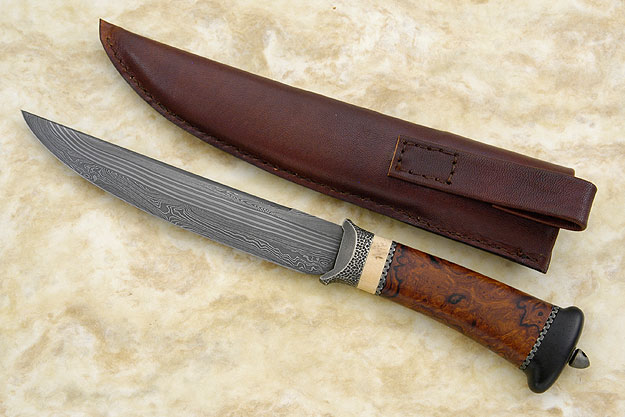 Swedish Styled Damascus and Ironwood Long Hunter