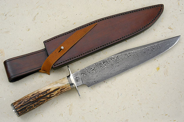 Damascus & Stag Bowie