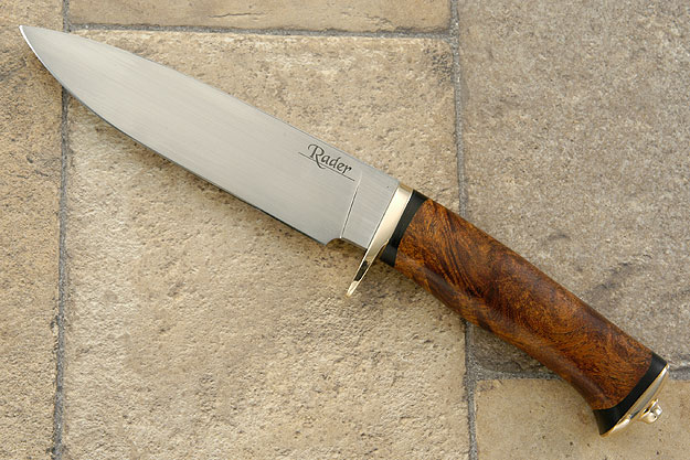 Drop Point Hunter with Stabilized Mesquite Burl and Ebony<br>Journeyman Smith Test Knife