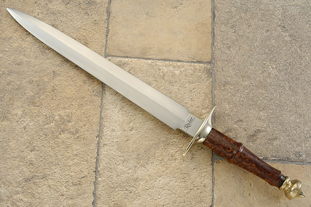 Long Dagger with Redwood Burl<br>Journeyman Smith Test Knife