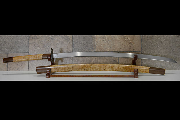 Katana with Spalted Curly Maple and Walnut
