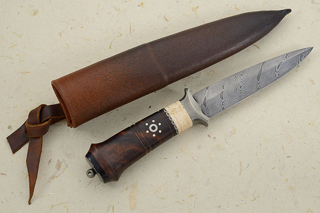 Damascus Dagger with Ironwood