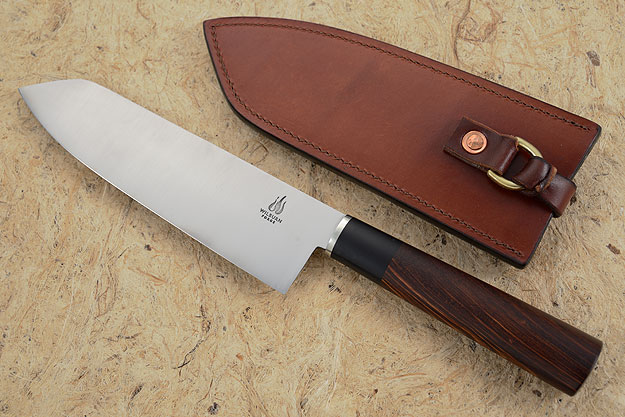 Chef's Knife (Santoku) with Honduran Rosewood and Ebony (7-1/8 in)