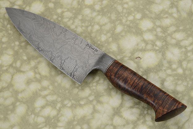 Chef's Knife (7-1/4 in.) with Curly Koa and Koi Pond Pattern Damascus