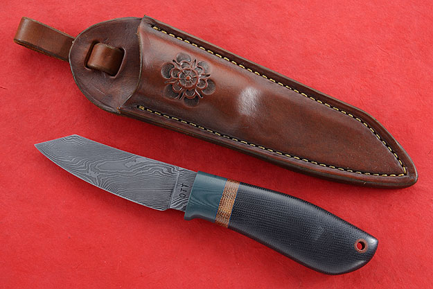 Clip Point Belt Knife with G10 and Canvas Micarta