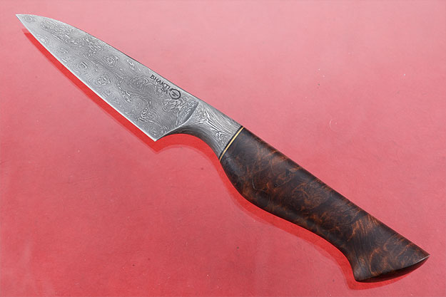 Paring Knife (4 in.) with Redwood Burl and Pool & Eye Damascus