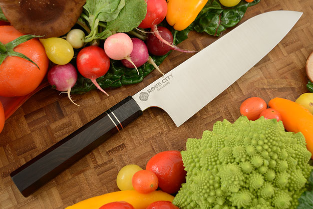 Chef's Knife (Santoku) -- 7-1/8 in. -- with African Blackwood -- 52100 Carbon Steel