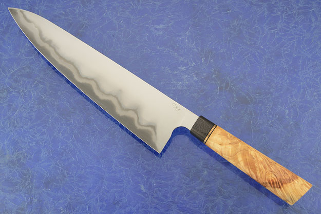Chef's Knife (Gyuto) with San Mai and Box Elder Burl (10