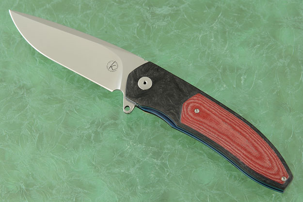 K4 Interframe Flipper with Marbled Carbon Fiber and Red Micarta (IKBS)