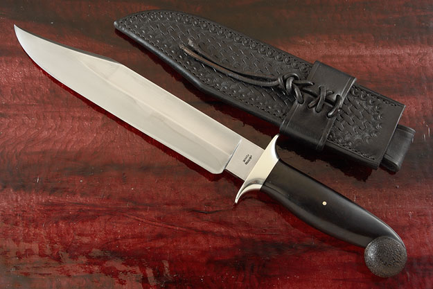Hamon Bowie with Carved African Blackwood