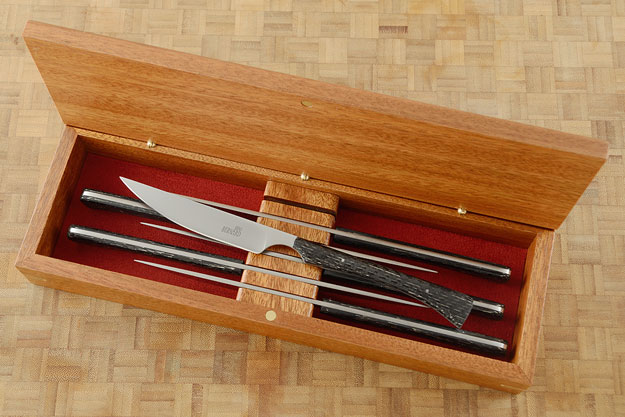 Steak Knife Set (6) with Silver Wire Carbon Fiber