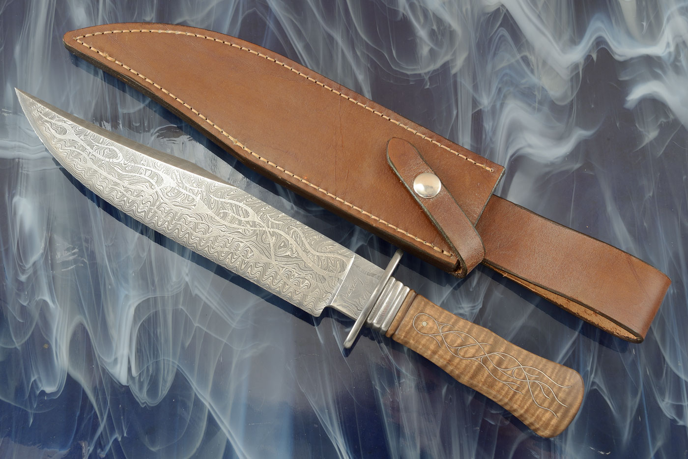 Inferno Bowie<br><i>Best Damascus Knife</i> at the 2008 Arkansas Custom Knife Show